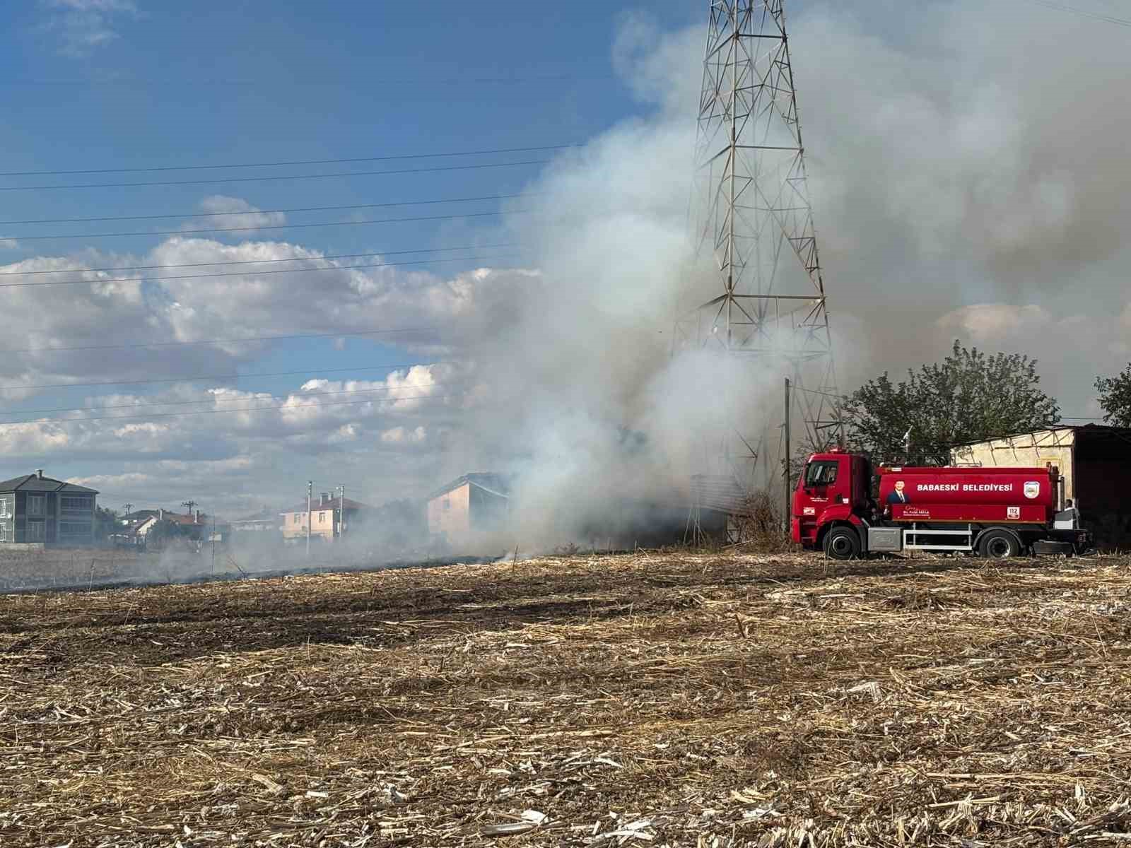 Babaeski’de hayvan çiftliğinde yangın paniği
