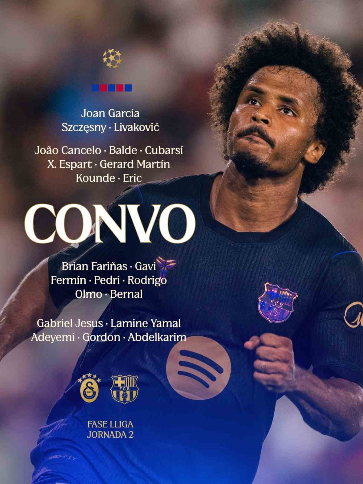 Barcelona’nın Galatasaray maçı kamp kadrosu açıklandı
