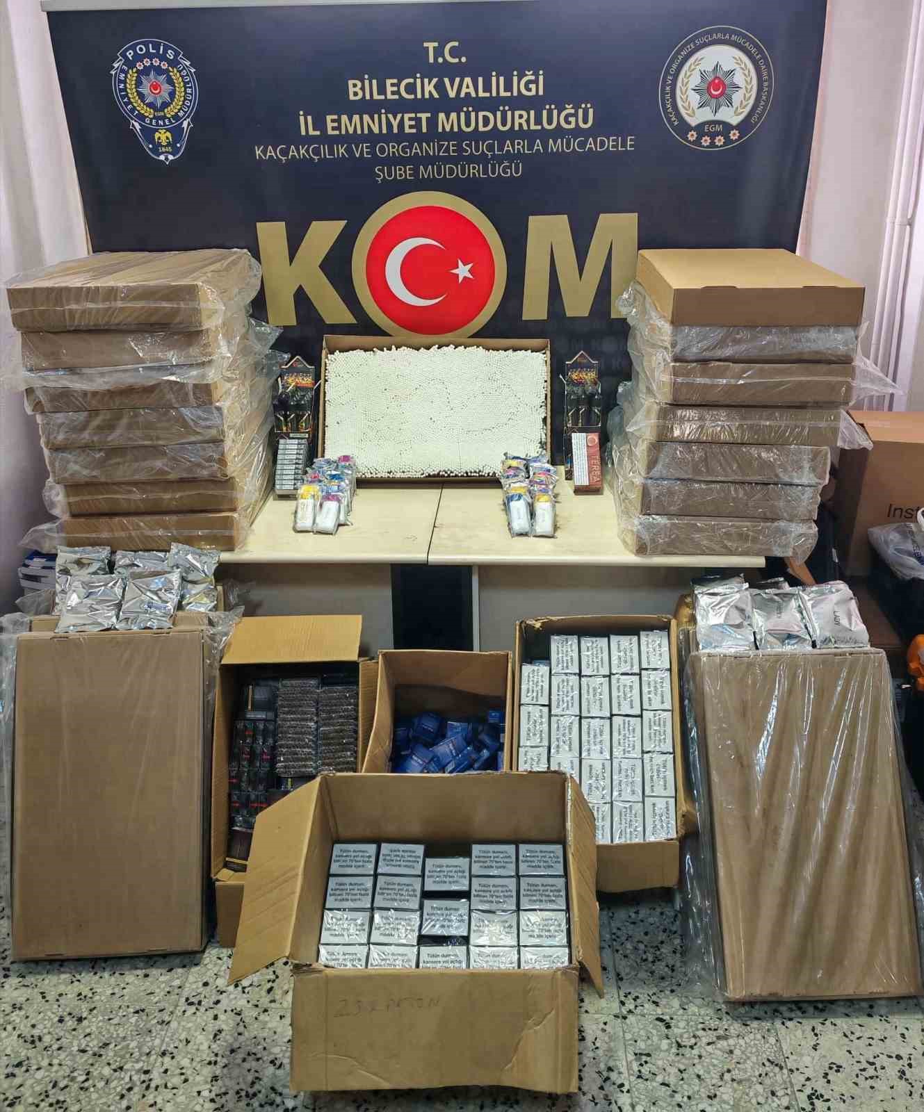 Bilecik’te 108 bin 380 doldurulmuş makaron ele geçirildi
