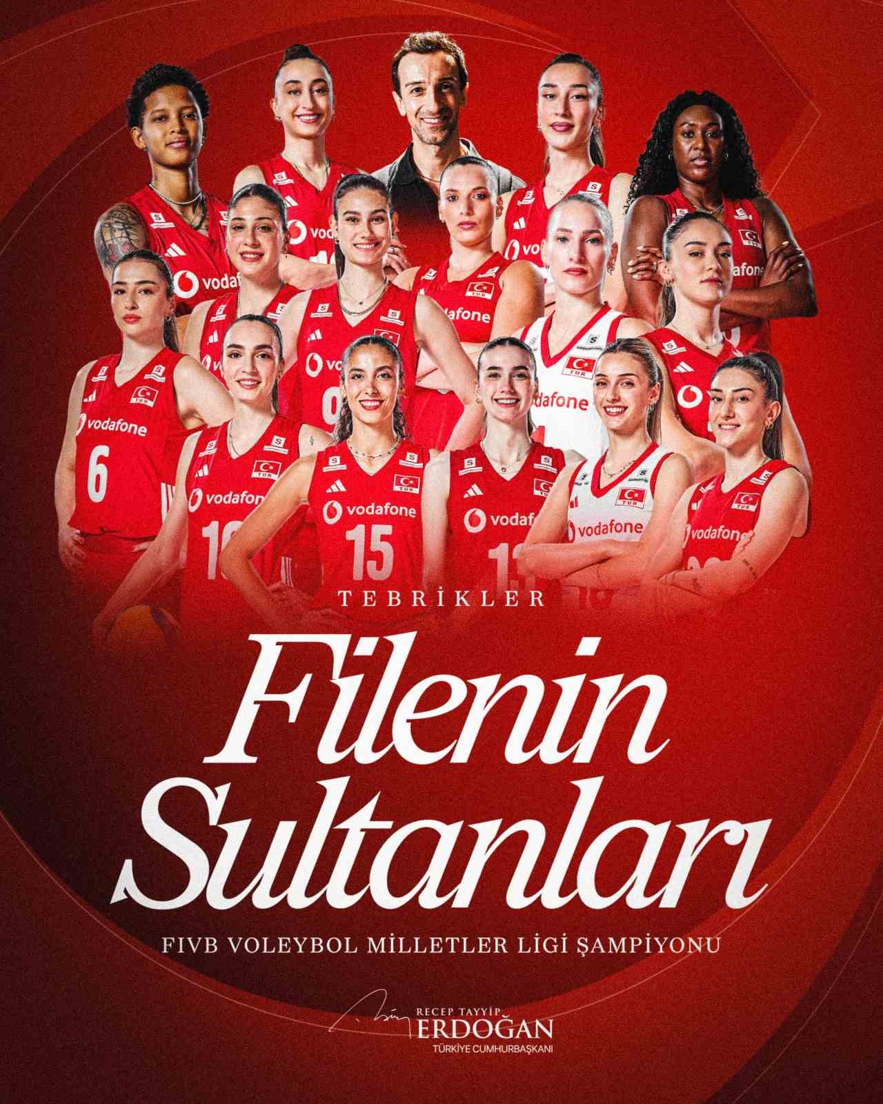 Cumhurbaşkanı Erdoğan’dan ’Filenin Sultanları’na tebrik
