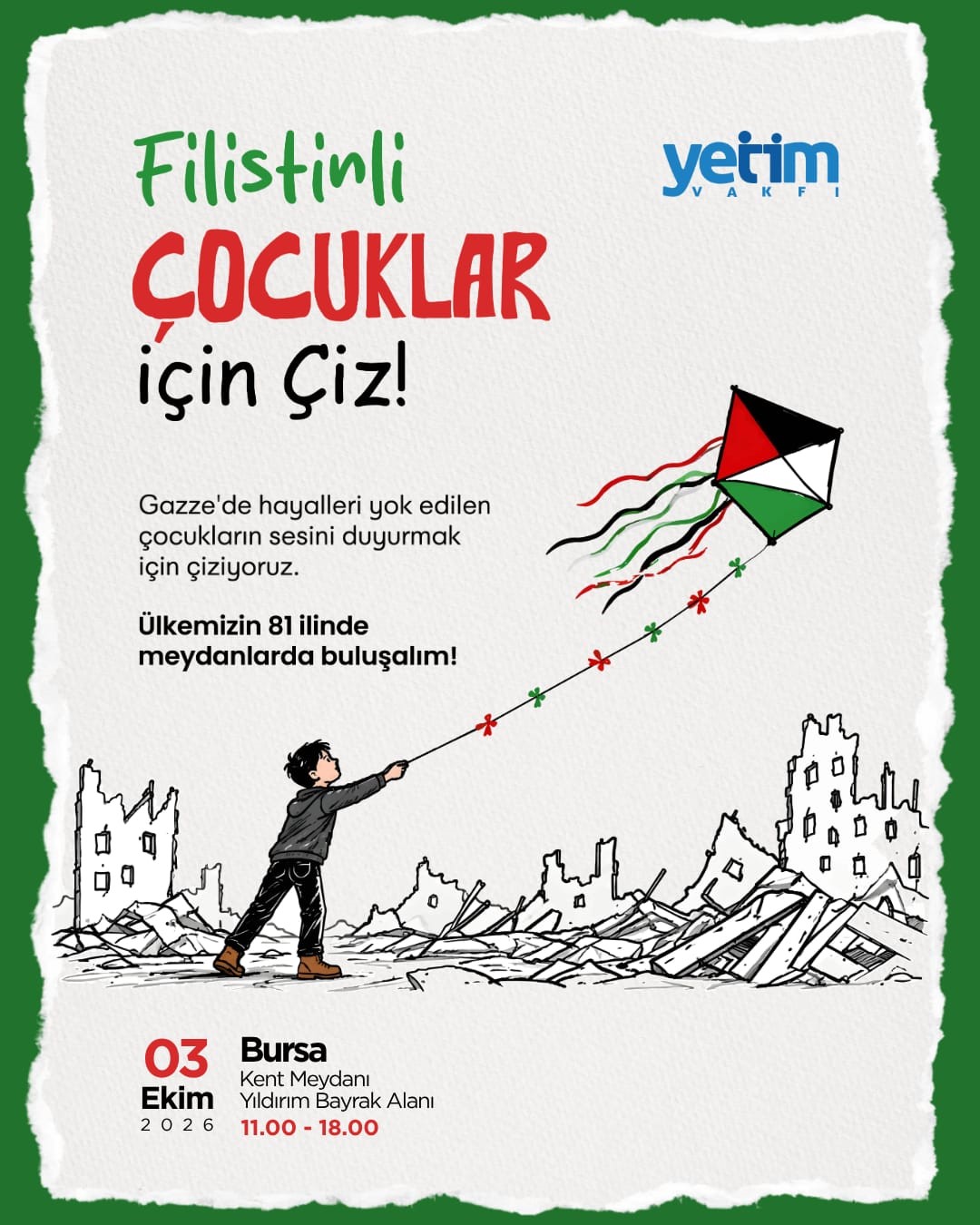 Filistinli çocuklar için resim çizecekler
