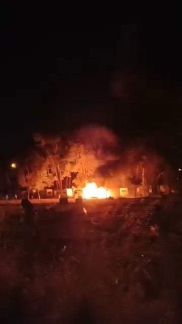 Karavan gece yarısı alev alev yandı
