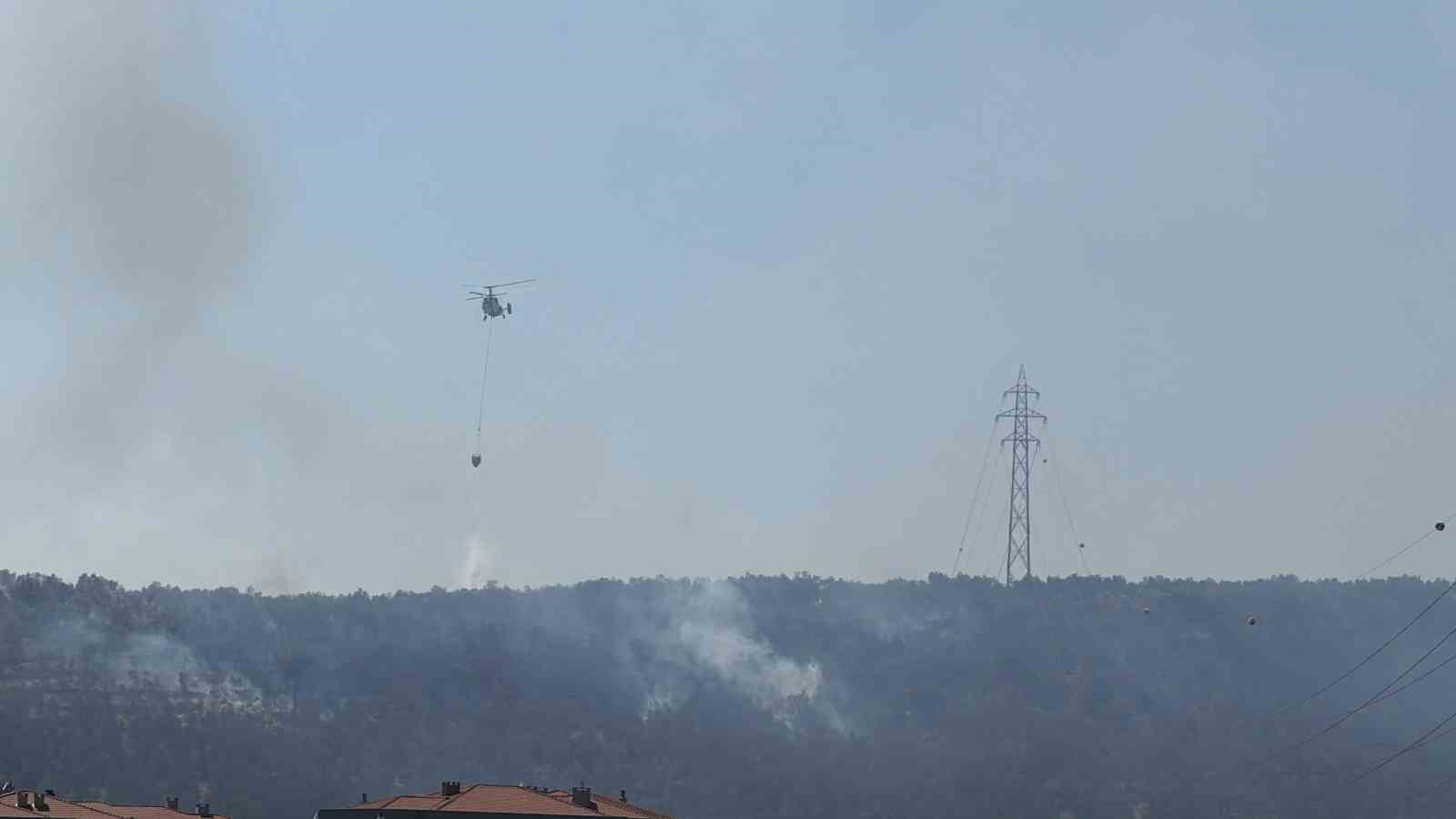 Kazdağları eteklerindeki yangın Zeytinli Mahallesine doğru ilerliyor
